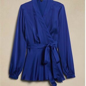 Banana Republic Royal Blue Wrap Blouse